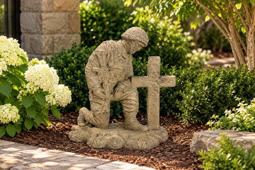 Kneeling Soldier at Cross
